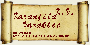 Karanfila Varaklić vizit kartica